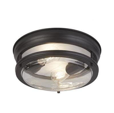 GLASGOW 2LT FLUSH BLACK METAL AND CLEAR GLASS